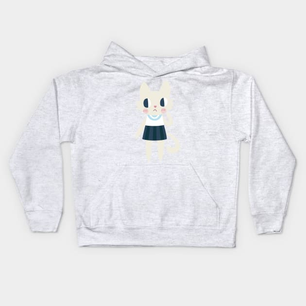 Sailor Fuku Cat Kids Hoodie by clairestamper